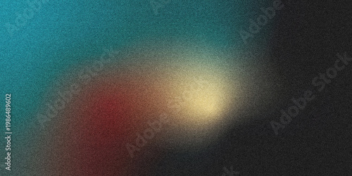 Crimson red, dark salmon, teal, and black glowing strands rising smoothly from a rich shadowed foundation over a lightly grainy textured backdrop with gentle luminous highlights, sleek modern abstract