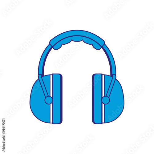 Blue Earmuffs Icon: Noise Reduction Ear Protection for Safety and Sound Control