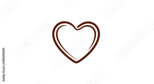 Hand-Drawn Chocolate Heart Icon - Sweet Love Symbol on White Background