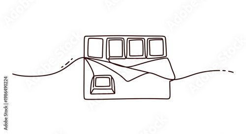 Minimalist illustration of a chocolate bar melting in water