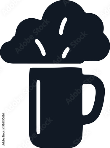 Black coffee mug with rain cloud