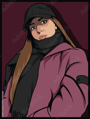 ultras casual women football fans sticker flag logo vector design