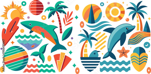 Mystical collection of celestial and botanical illustrations in a circular arrangement high quality