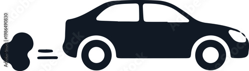 Black car emitting pollution