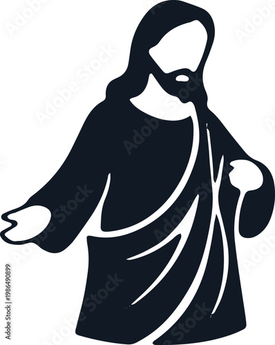 Black silhouette of jesus christ