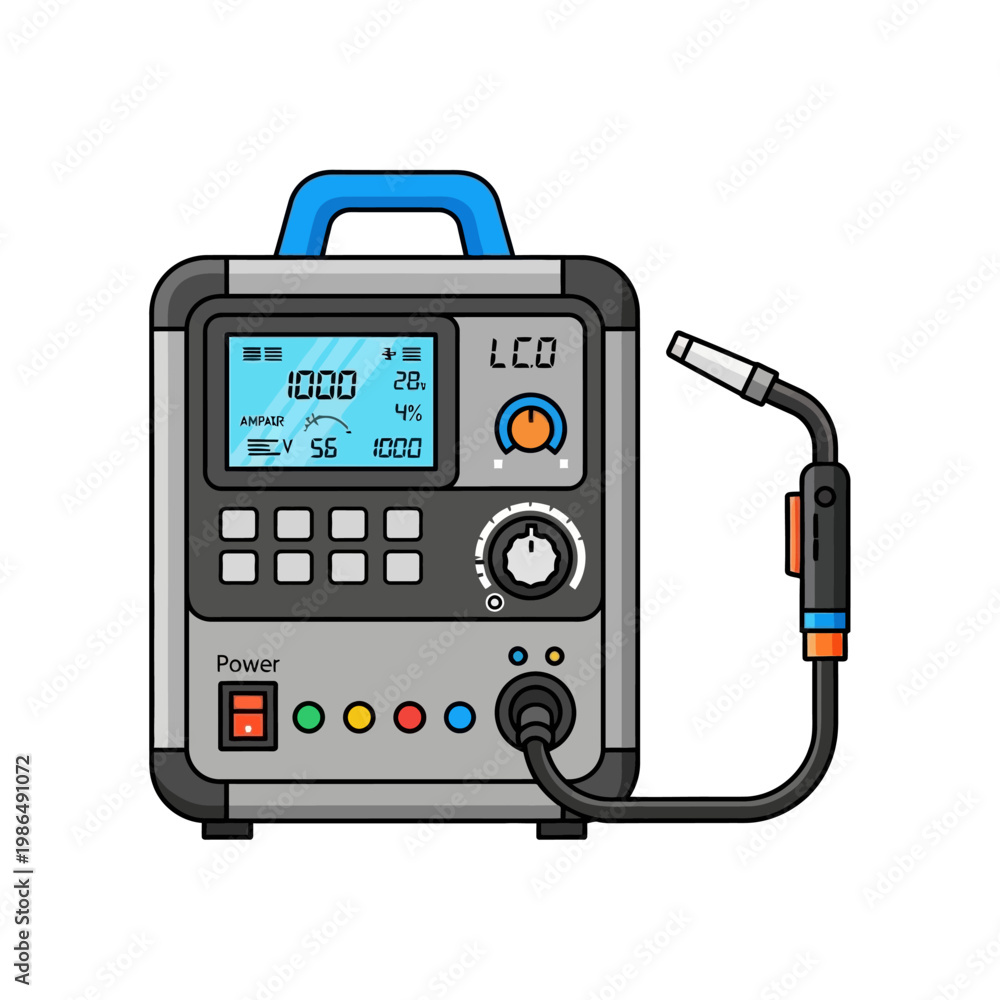Fototapeta premium Modern Welding Machine with Digital Display and Torch
