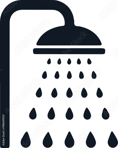 Shower head with water droplets