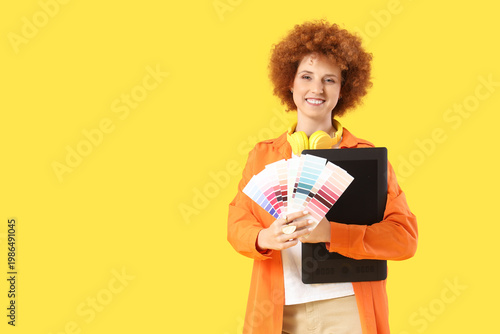 Redhead female graphic desi...