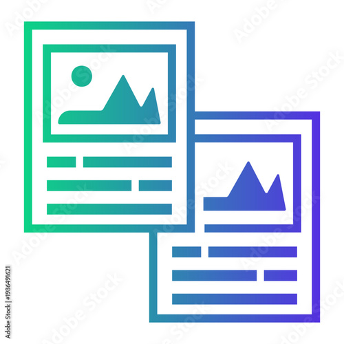duplicate Line Gradient Icon