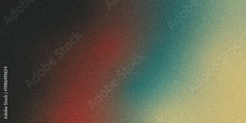 Crimson red, dark salmon, teal, and black glowing strands rising smoothly from a rich shadowed foundation over a lightly grainy textured backdrop with gentle luminous highlights, sleek modern abstract