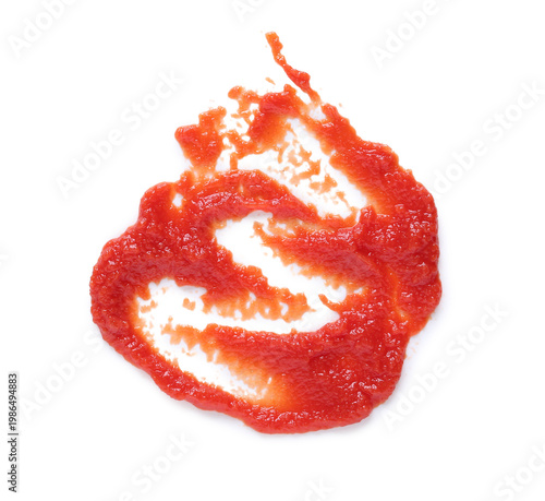 Smear of red tomato paste o...