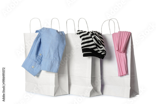 Paper shopping bags with st...