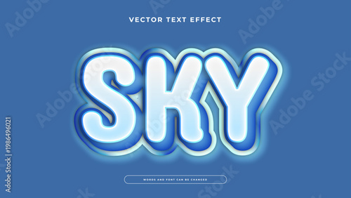 A soft sky inspired text effect with white to light blue gradients and a gentle glowing halo