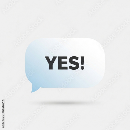 Minimal Vector Bubble “YES!” Clean Modern UI Design, Confirmation Button Style Illustration