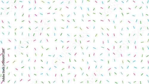 A fresh and lively pattern of colorful sprinkles playfully scattered on a clean white surface