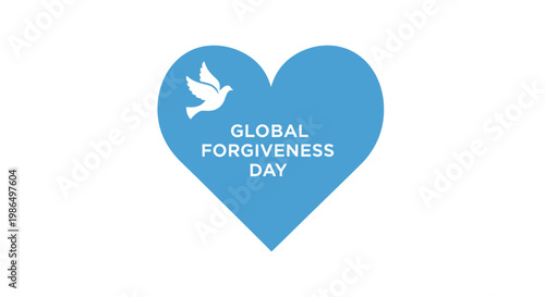 Global Forgiveness Day Heart Symbol with Dove Silhouette