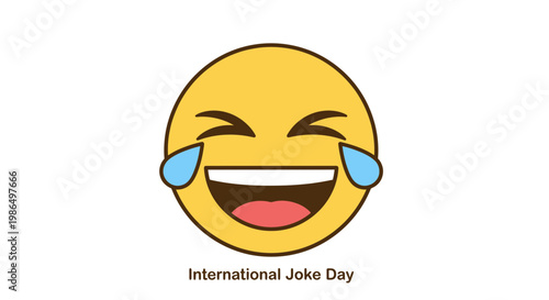 Laughing Emoji with Tears - International Joke Day Celebration