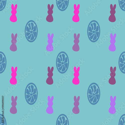 Cute seamless pattern with bunny and daisy - Cute bunny design seamless baby items - Hand drawn bunny in cute pattern 