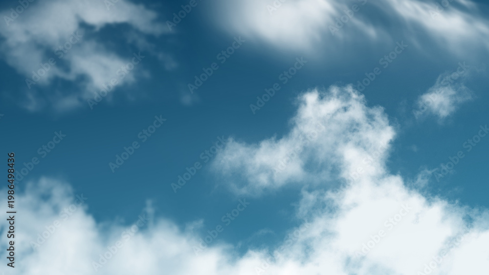 Naklejka premium Serene sky with fluffy clouds desktop wallpaper
