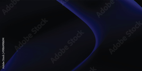 Cuadro en lienzo Abstract dark blue and black background with elegant glowing fluid waves