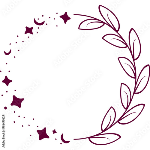 Magical Botanical Line Illustration