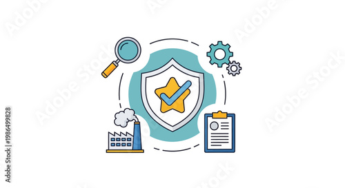 Cybersecurity Protection Icon Set.