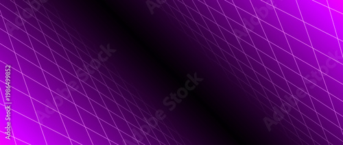 Pink glow neon wireframe background. Shining checkered grid floor plane in deep perspective. Bright purple futuristic diagonal wallpaper. Arcade game sci fi matrix rotating surface. Vector backdrop