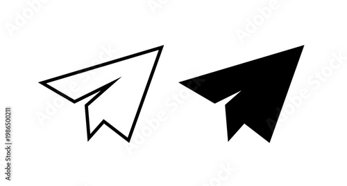 ​Minimalist Paper Plane Vector Icon Set for Message Send and Digital Communication Symbol
