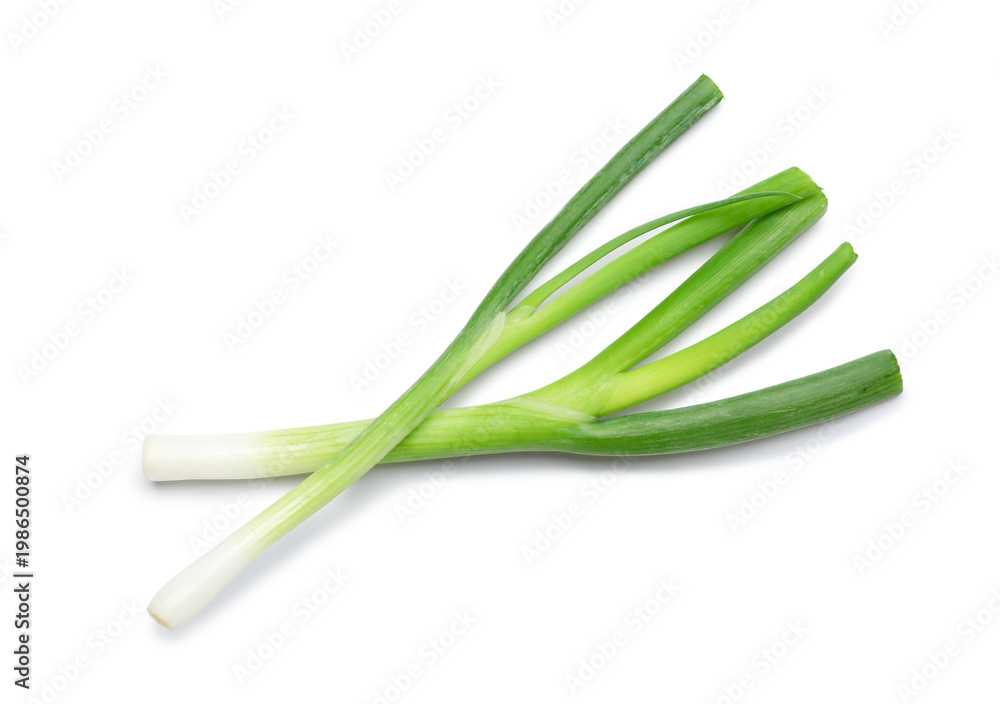 Fototapeta premium Green onion on white background