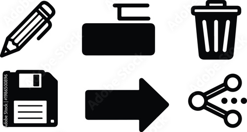 Computer icons for editing and deleting files online