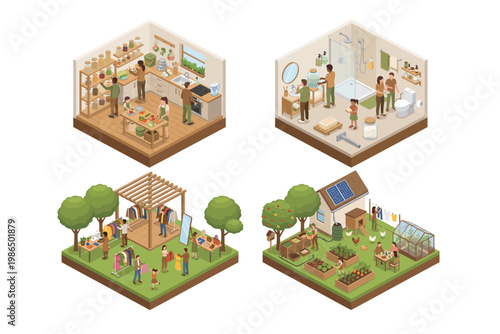 Sustainable Living Illustrated Eco-friendly Home, Garden, and Community