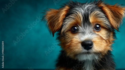 Cute puppy dog facing the camera