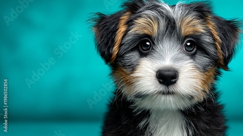 Cute puppy dog facing the camera