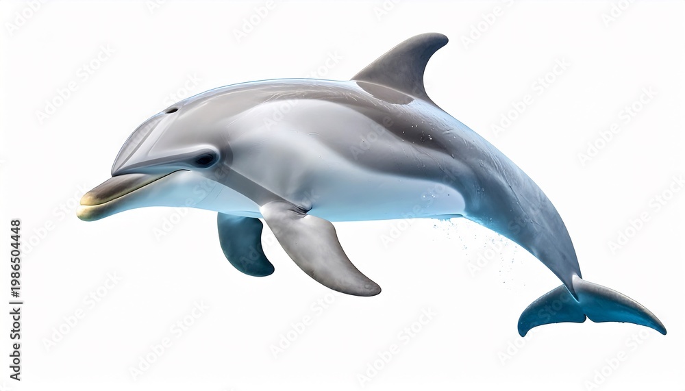 Fototapeta premium Dolphin swimming in ocean water.