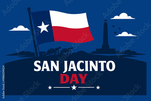 San Jacinto Day Celebration with Texas Flag