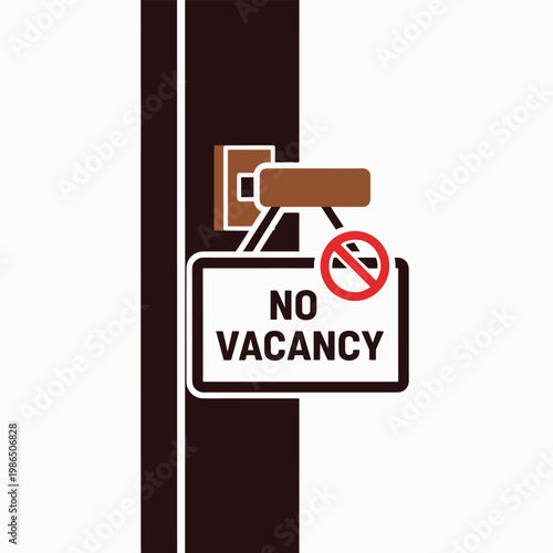 No Vacancy Sign Illustration for Unemployment and Work Scarcity Design