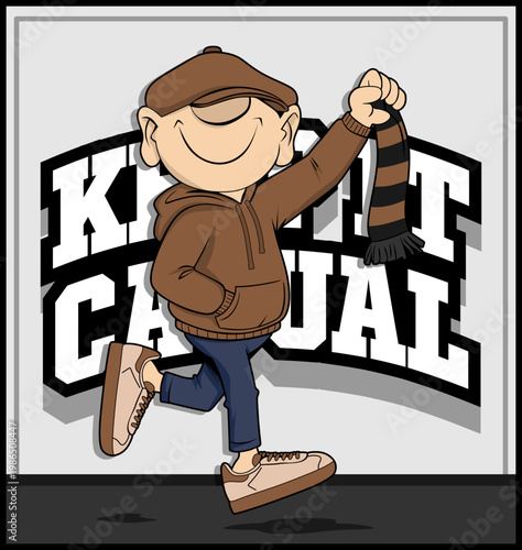 ultras casual hooligan old school football fans sticker logo vector design