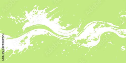 An abstract green vector background featuring floral patterns with swirling nature elements and elegant plant curves for a beautiful spring and summer wallpaper design