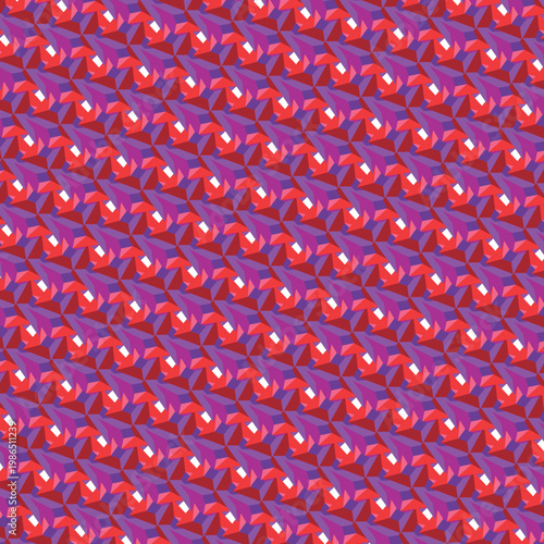 Geometric colored texture or pattern with dominant scarlet and pink colors.