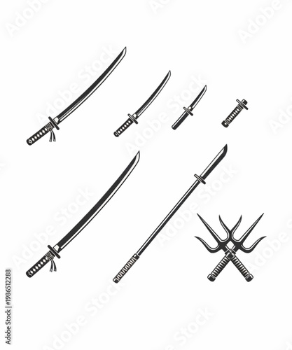 set of medieval crossbow bolts and arrows flat design vector illustration