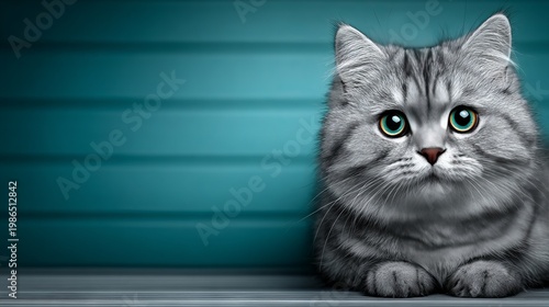 Cute cat facing the camera in focus with diffuse background.