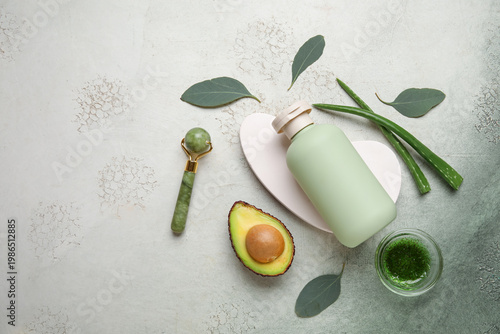 Composition with bottle of ...