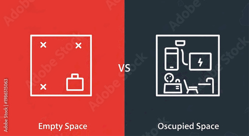 A split comparison of empty and occupied spaces shows contrasting environments.