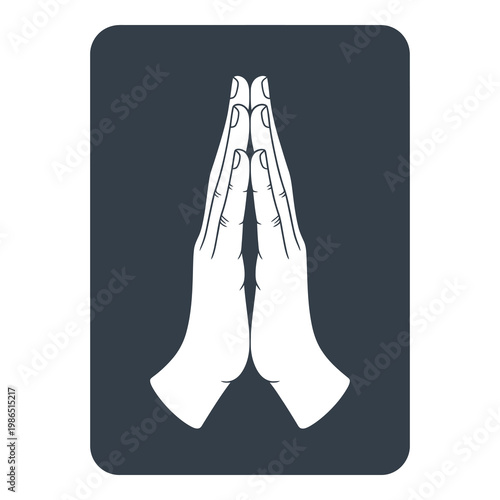 Praying hands together in a gesture of hope and supplication icon