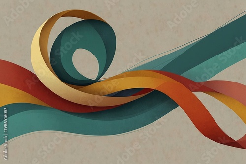 Abstract illustration  line ribbon