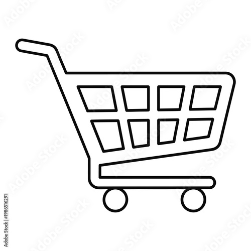 Shopping cart icon outline simple line art style  ecommerce symbol icon