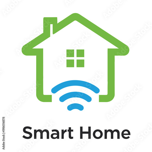 Smart home technology wireless internet house icon symbol icon