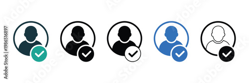 Assign single icon in multistyle design, user task distribution concept