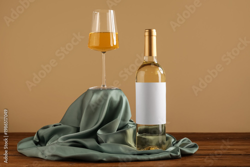 Bottle of wine with blank l...