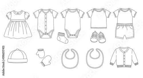 Baby clothes and accessories illustration 5.
